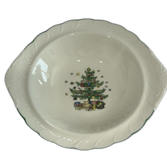 Vintage Nikko Serving Bowl Dish Happy Holidays - Picture 7 of 11